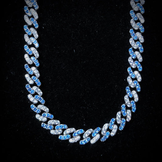8mm Blue Diamond Cuban Chain